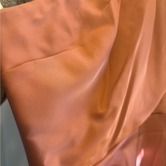 Azazie Maron Stretch Satin Dress in Cedar Rose - Picture 4 of 8